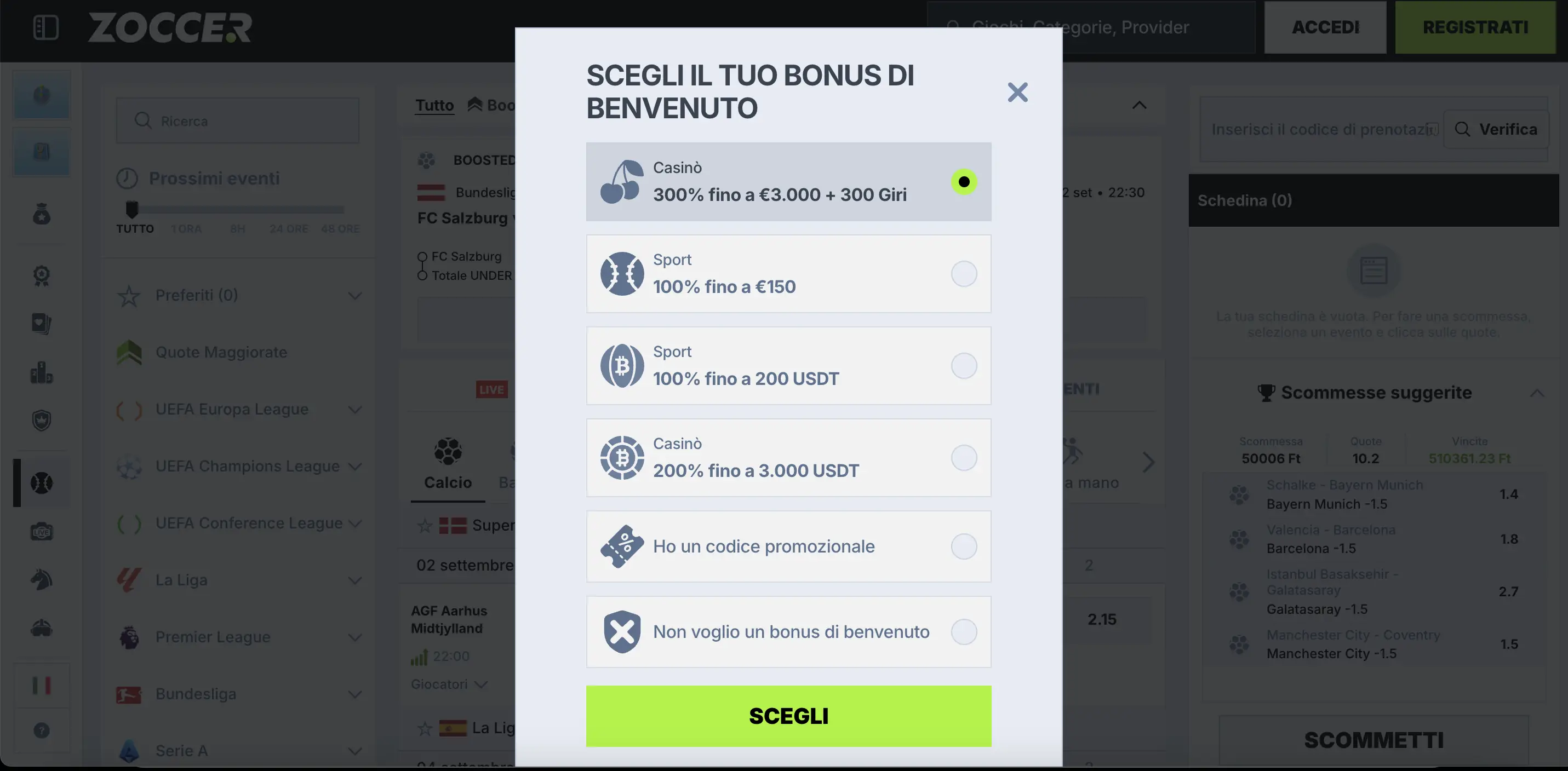 Zoccer Casino Online Bonus